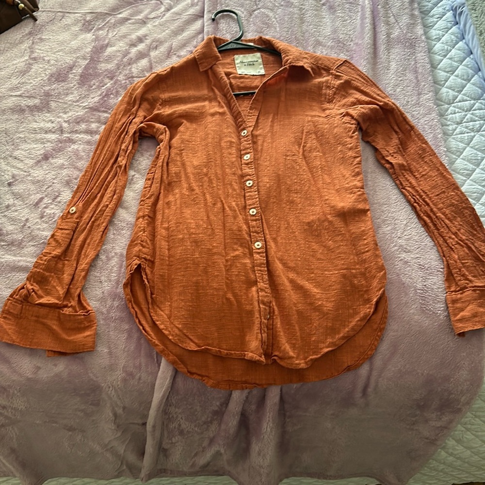 Abercrombie Burnt Orange Long Sleeve Button Down